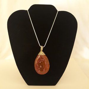 handcrafted Az stone with 20" silver chain. New,